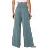 image:imageWiWi Womens Pajama Pants Bamboo Viscose Super Soft Wide Leg Palazzo Lounge Yoga Cooling Sleep Bottoms with Pockets SXXLAdusty Blue