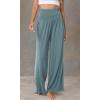 image:imageWiWi Womens Pajama Pants Bamboo Viscose Super Soft Wide Leg Palazzo Lounge Yoga Cooling Sleep Bottoms with Pockets SXXLAdusty Blue