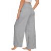 image:imageWiWi Womens Pajama Pants Bamboo Viscose Super Soft Wide Leg Palazzo Lounge Yoga Cooling Sleep Bottoms with Pockets SXXLAheather Grey