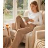 image:imageWiWi Womens Pajama Pants Bamboo Viscose Super Soft Wide Leg Palazzo Lounge Yoga Cooling Sleep Bottoms with Pockets SXXLAkhaki