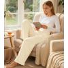 image:imageWiWi Womens Pajama Pants Bamboo Viscose Super Soft Wide Leg Palazzo Lounge Yoga Cooling Sleep Bottoms with Pockets SXXLAlight Beige