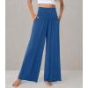 image:imageWiWi Womens Pajama Pants Bamboo Viscose Super Soft Wide Leg Palazzo Lounge Yoga Cooling Sleep Bottoms with Pockets SXXLAprussian Blue