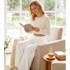 image:imageWiWi Womens Pajama Pants Bamboo Viscose Super Soft Wide Leg Palazzo Lounge Yoga Cooling Sleep Bottoms with Pockets SXXLAraw White