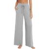 image:imageWiWi Womens Pajama Pants Bamboo Viscose Super Soft Wide Leg Palazzo Lounge Yoga Cooling Sleep Bottoms with Pockets SXXLBheather Grey