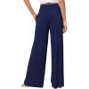 image:imageWiWi Womens Pajama Pants Bamboo Viscose Super Soft Wide Leg Palazzo Lounge Yoga Cooling Sleep Bottoms with Pockets SXXLBnavy
