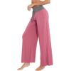 image:imageWiWi Womens Pajama Pants Bamboo Viscose Super Soft Wide Leg Palazzo Lounge Yoga Cooling Sleep Bottoms with Pockets SXXLBpale Violet Red