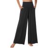 image:imageWiWi Womens Pajama Pants Bamboo Viscose Super Soft Wide Leg Palazzo Lounge Yoga Cooling Sleep Bottoms with Pockets SXXLDblackheather Grey