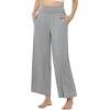 image:imageWiWi Womens Pajama Pants Bamboo Viscose Super Soft Wide Leg Palazzo Lounge Yoga Cooling Sleep Bottoms with Pockets SXXLDblackheather Grey