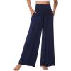 image:imageWiWi Womens Pajama Pants Bamboo Viscose Super Soft Wide Leg Palazzo Lounge Yoga Cooling Sleep Bottoms with Pockets SXXLDblacknavy