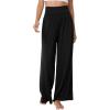 image:imageWiWi Womens Pajama Pants Bamboo Viscose Super Soft Wide Leg Palazzo Lounge Yoga Cooling Sleep Bottoms with Pockets SXXLDblacknavy