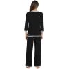 image:imageWiWi Womens Pajamas Set Loungewear Bamboo from Viscose 34 Sleeve Tops and Soft Pants Set with Pocket SXXLBlack