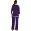 image:imageWiWi Womens Pajamas Set Loungewear Bamboo from Viscose 34 Sleeve Tops and Soft Pants Set with Pocket SXXLDark Purple