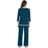 image:imageWiWi Womens Pajamas Set Loungewear Bamboo from Viscose 34 Sleeve Tops and Soft Pants Set with Pocket SXXLPeacock Blue