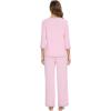 image:imageWiWi Womens Pajamas Set Loungewear Bamboo from Viscose 34 Sleeve Tops and Soft Pants Set with Pocket SXXLPink