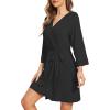 image:imageWiWi Womens Robes Soft 34 Sleeve Kimono Bathrobe Maternity Robe Casual Viscose from Bamboo Sleepwear SXXLBlack