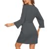 image:imageWiWi Womens Robes Soft 34 Sleeve Kimono Bathrobe Maternity Robe Casual Viscose from Bamboo Sleepwear SXXLCharcoal