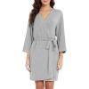 image:imageWiWi Womens Robes Soft 34 Sleeve Kimono Bathrobe Maternity Robe Casual Viscose from Bamboo Sleepwear SXXLHeather Grey