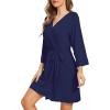image:imageWiWi Womens Robes Soft 34 Sleeve Kimono Bathrobe Maternity Robe Casual Viscose from Bamboo Sleepwear SXXLNavy