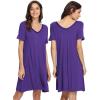 image:imageWiWi Bamboo Viscose Nightgowns for Women Short Sleeve V Neck Sleepwear Super Soft Sleep Dress Cool Plus Size Nightshirt S4XAlilac