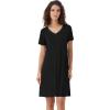 image:imageWiWi Bamboo Viscose Nightgowns for Women Super Soft Short Sleeve V Neck Sleep Dress Cooling Plus Size Lounge Sleepwear S4XBlack