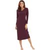 image:imageWiWi Nightgowns for Women Super Soft Viscose from Bamboo Long Sleeve Nightshirts Cooling Sleepwear Plus Size Nightshirts S3XFig Red