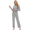 image:imageWiWi Pajamas Sets for Women Soft Long Sleeve Tops and Pants Sleepwear Ladies Pjs Viscose from Bamboo Pj SXXLEheather Grey