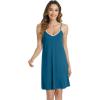 image:imageWiWi Slip Dress for Women Sleeveless Nightgowns Sexy Chemise Nightgown Full Slips Babydoll Viscose from Bamboo SXXLDteal Blue