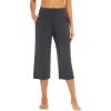 image:imageWiWi Womens Bamboo Viscose Super Soft Capri Wide Leg Yoga Pants Capris Sweatpants Lounge Bottoms with Pockets SXXLCharcoal