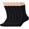image:imageWiWi Womens Crew Socks Viscose Bamboo Casual Socks Super Soft Seamless Toe Sock Solid Cozy Calf Socks 6 PairsBlack 6 Pairs