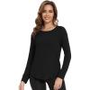 image:imageWiWi Womens Long Raglan Sleeve Tops Casual Viscose from Bamboo Loungewear Crew Neck Tunic Tops Soft Women Shirt SXXLAblack