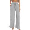 image:imageWiWi Womens Pajama Pants Bamboo Viscose Super Soft Wide Leg Palazzo Lounge Yoga Cooling Sleep Bottoms with Pockets SXXLBheather Grey
