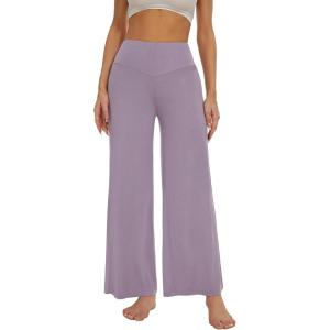 image:imageWiWi Pajamas Pants for Women Wide Leg Long Bottoms Bamboo Viscose Casual Loose Sweatpants High Waist Joggers SXXLEviolet