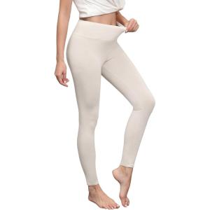 image:imageWiWi Womens Leggings Thermal Warm Underwear Pants Soft Long Johns Viscose from Bamboo Baselayer Pant SXXLBgrey Beige